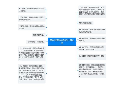 高中地理地方时的计算方法