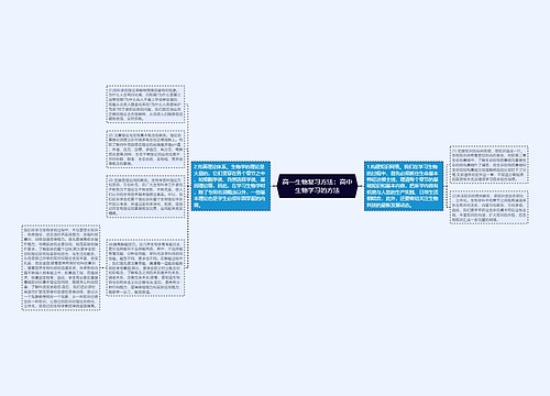 高一生物复习方法：高中生物学习的方法