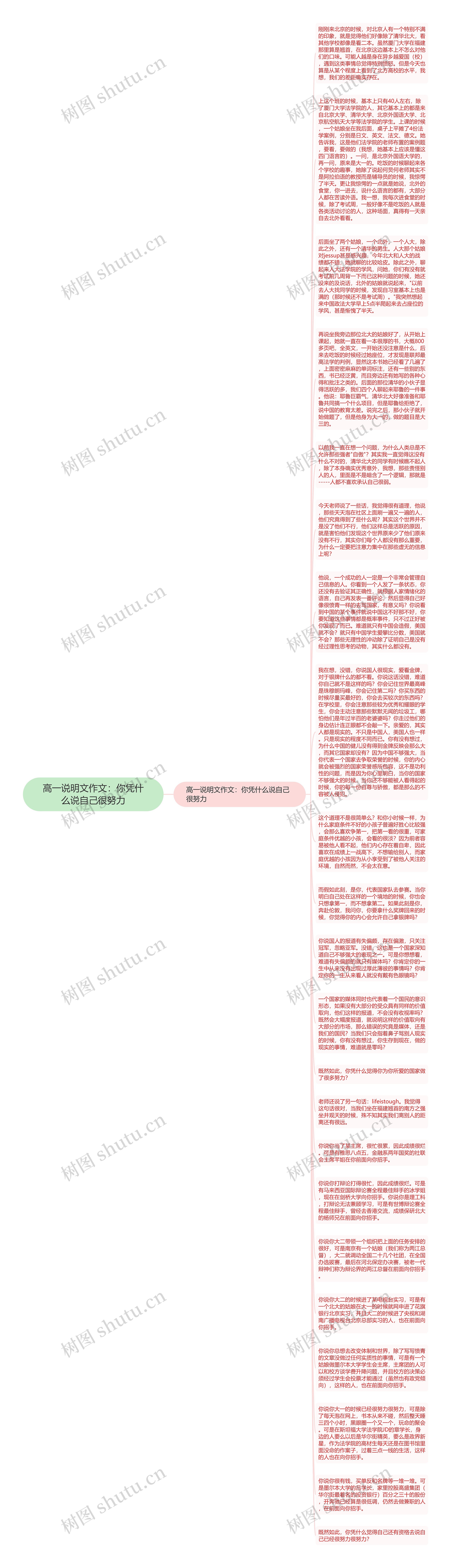 高一说明文作文：你凭什么说自己很努力思维导图