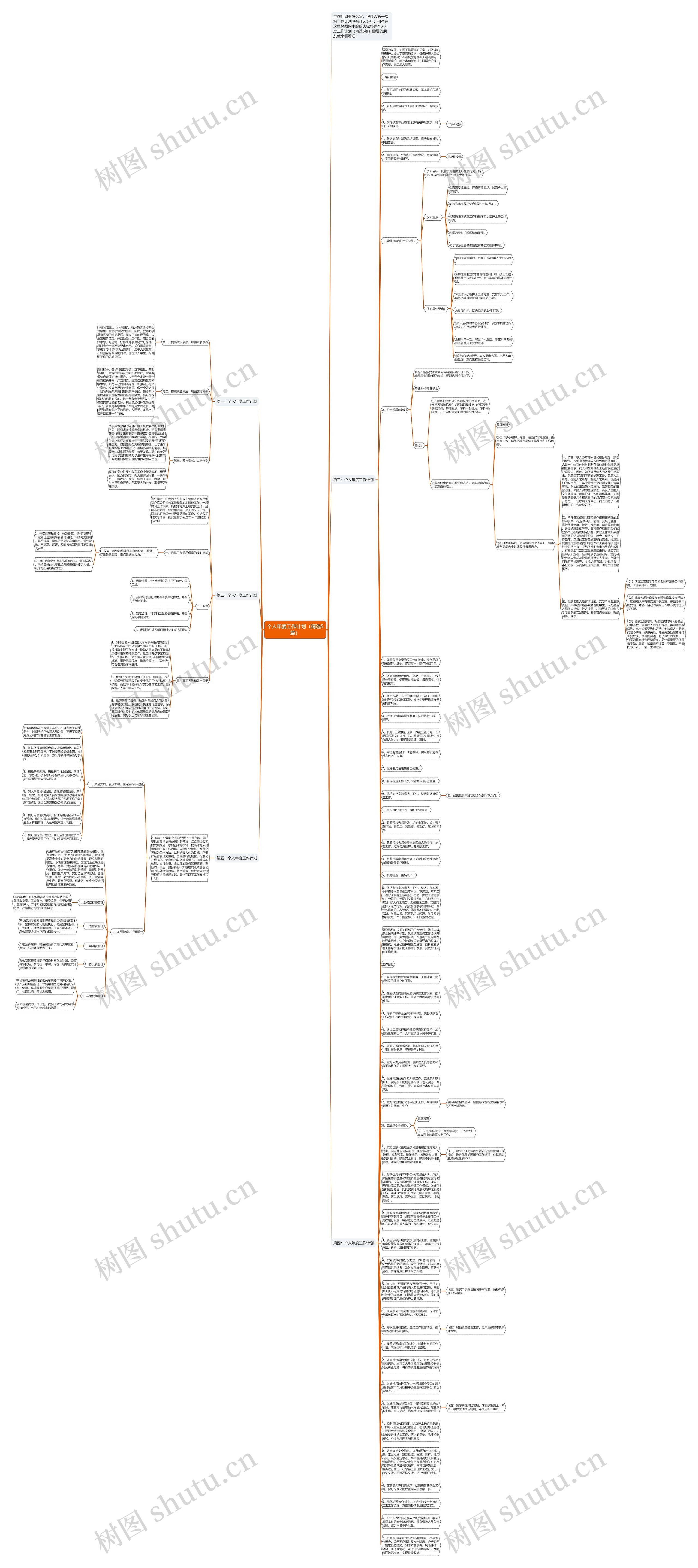 个人年度工作计划（精选5篇）思维导图