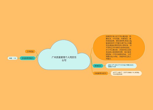 广州质量管理个人简历怎么写