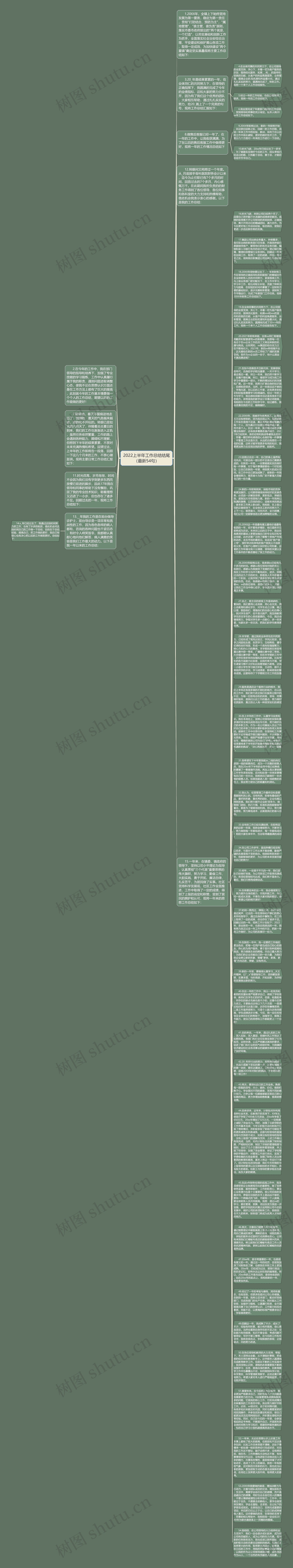 2022上半年工作总结结尾（最新54句）思维导图