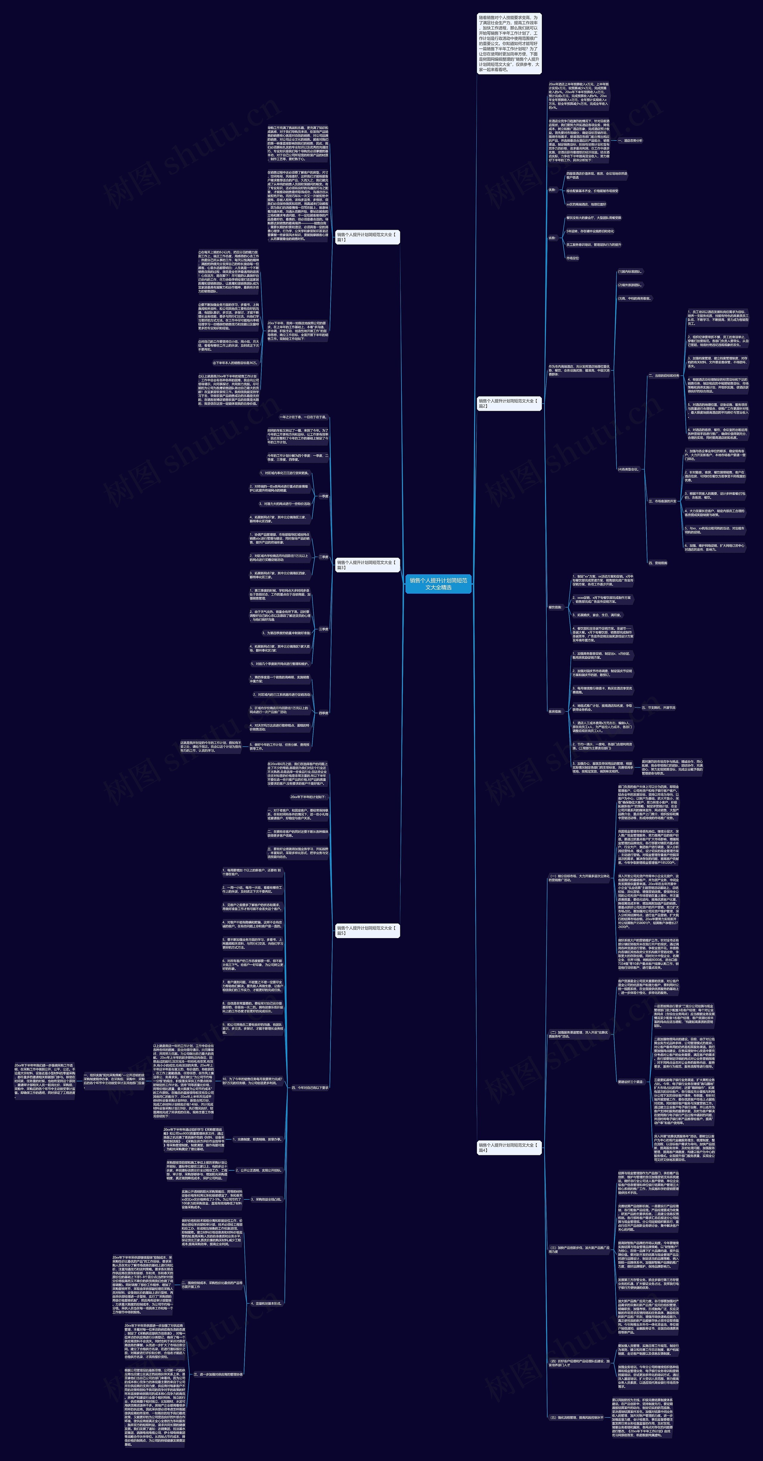 销售个人提升计划简短范文大全精选思维导图