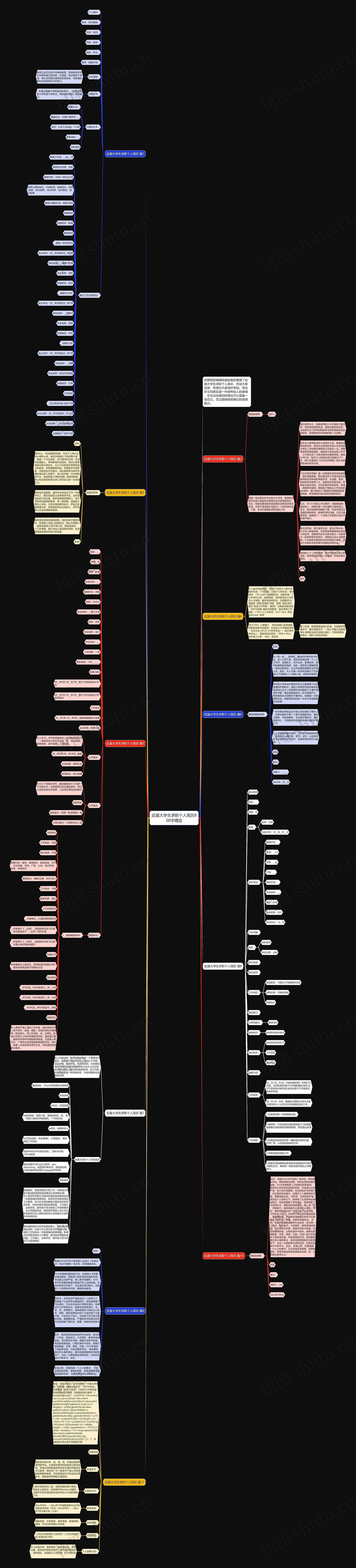 应届大学生求职个人简历800字精选思维导图