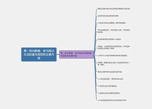 高一政治教案：参与政治生活的基本原则和主要内容