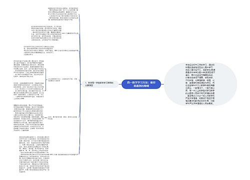 高一数学学习方法：最容易遇到的障碍