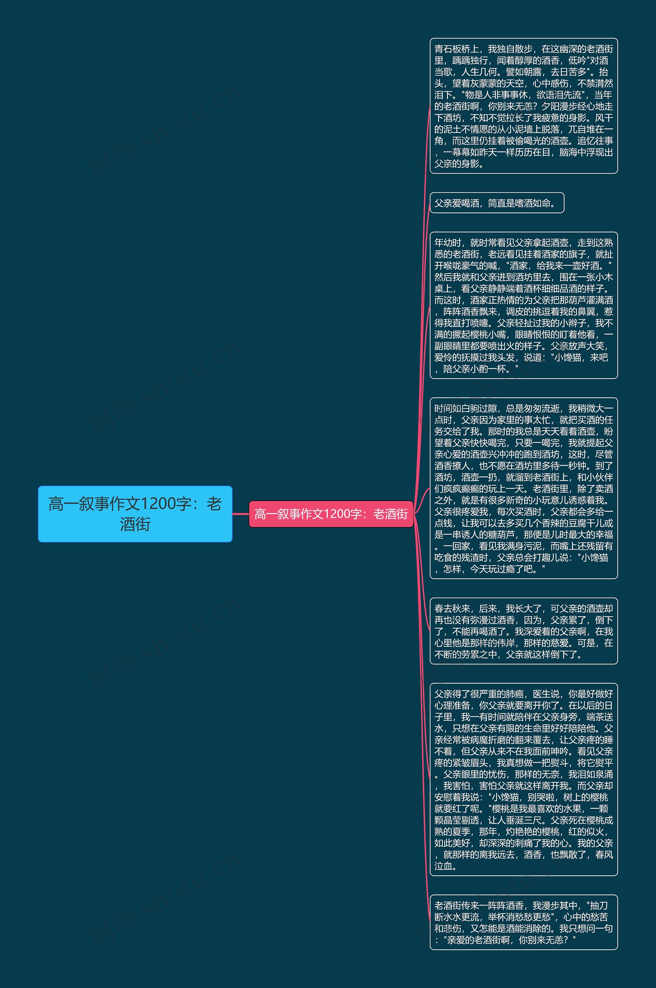 高一叙事作文1200字：老酒街思维导图