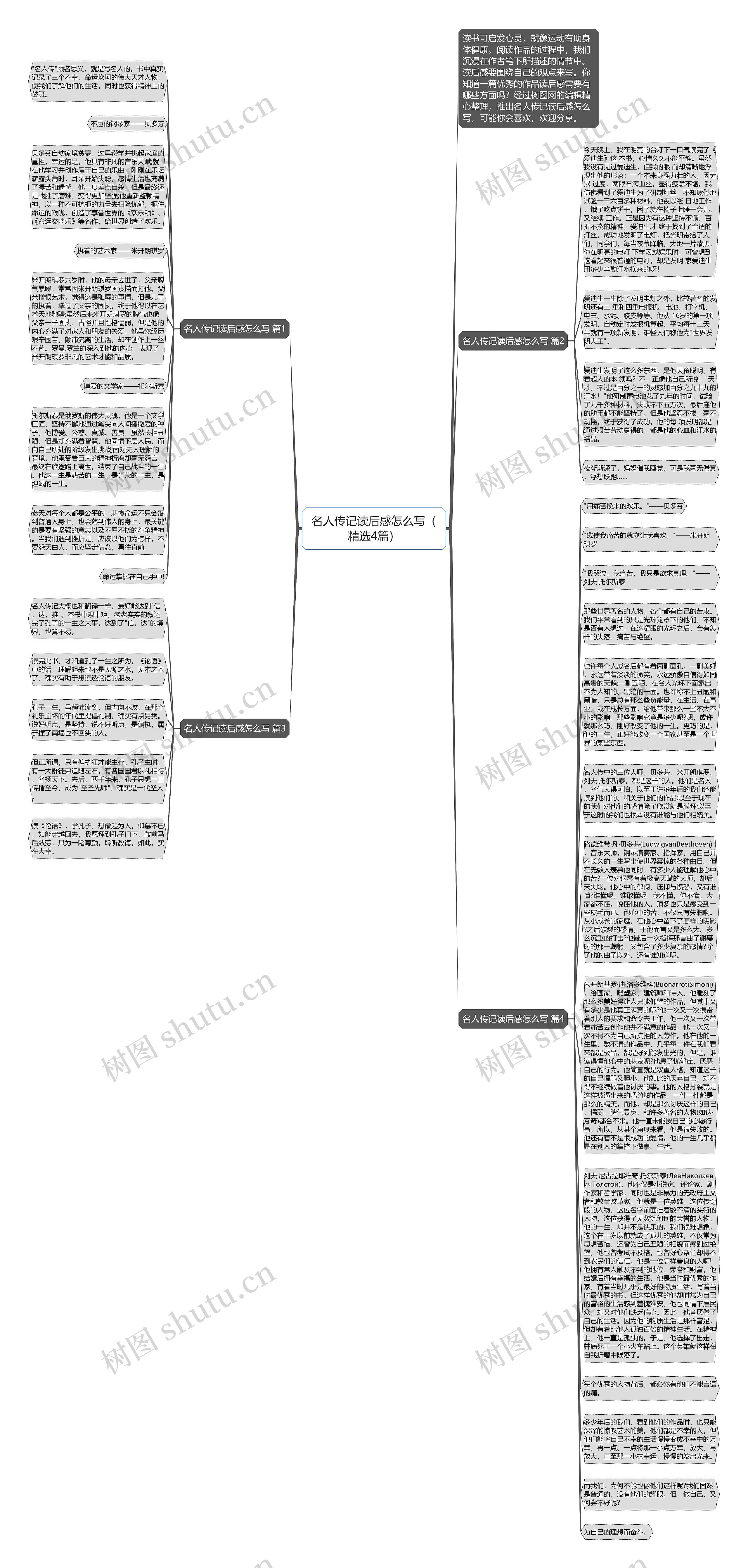 名人传记读后感怎么写（精选4篇）思维导图