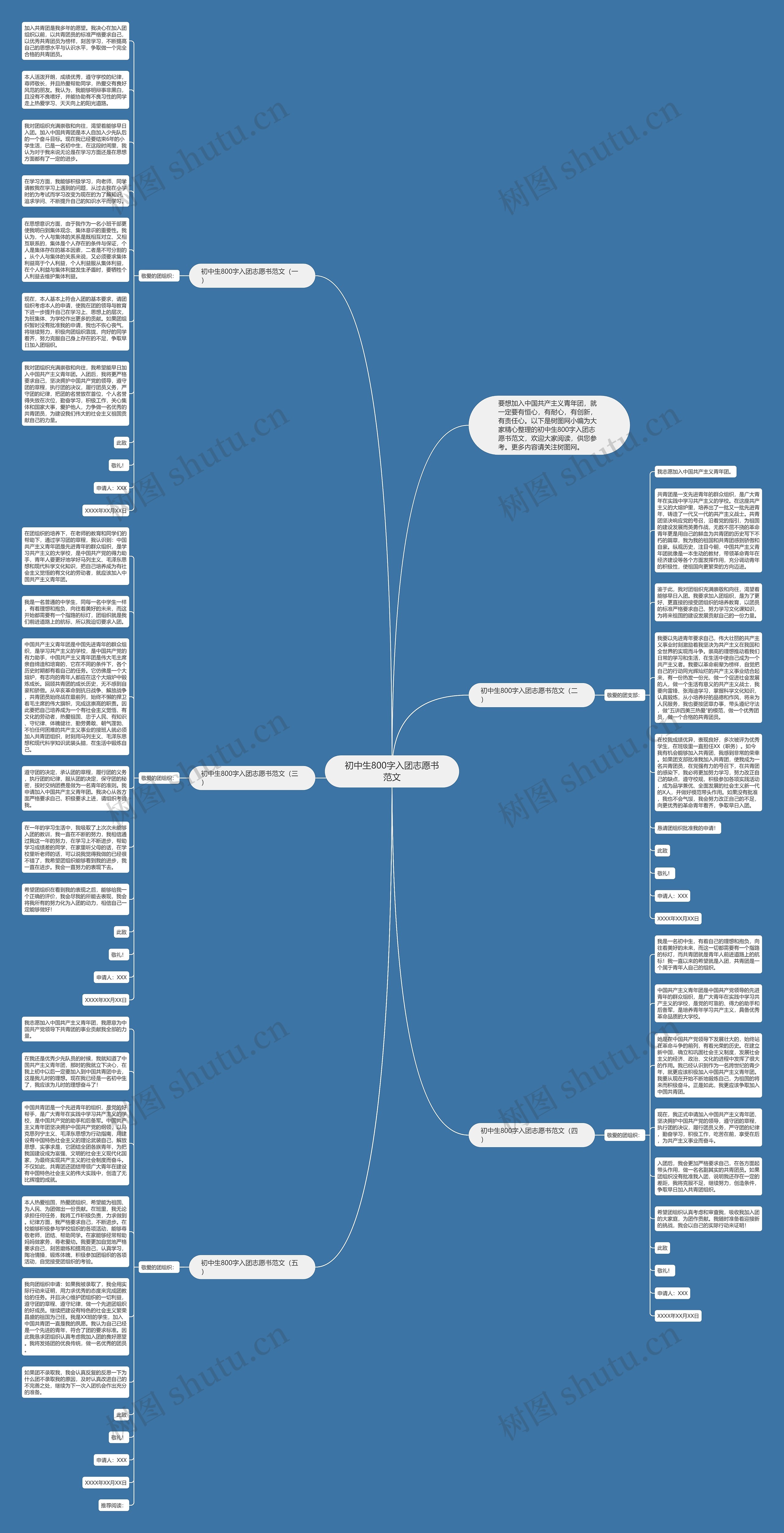 初中生800字入团志愿书范文思维导图