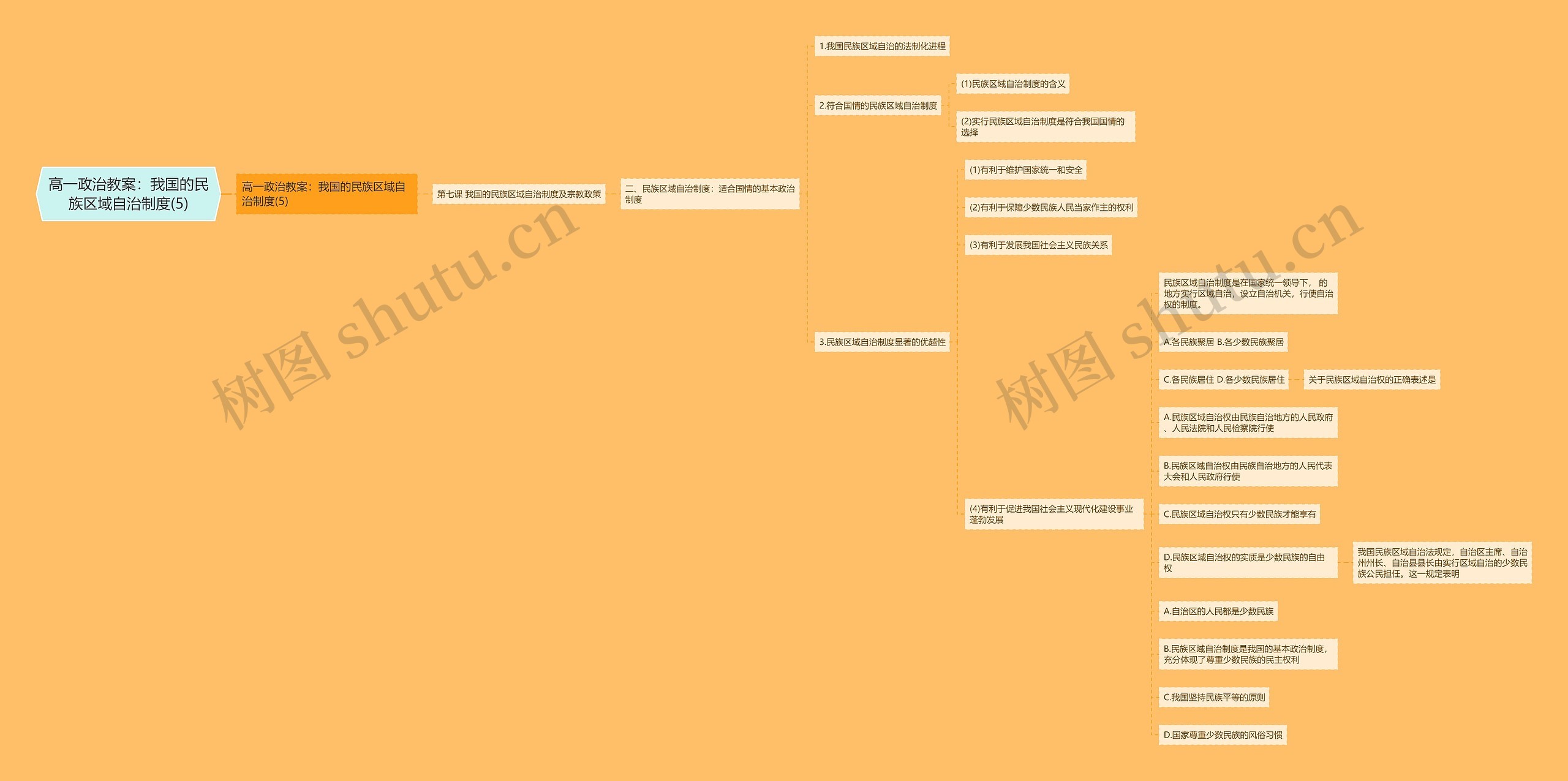 高一政治教案：我国的民族区域自治制度(5)思维导图