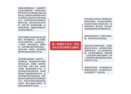 高一物理学习方法：电流存在与否的判断方法解析