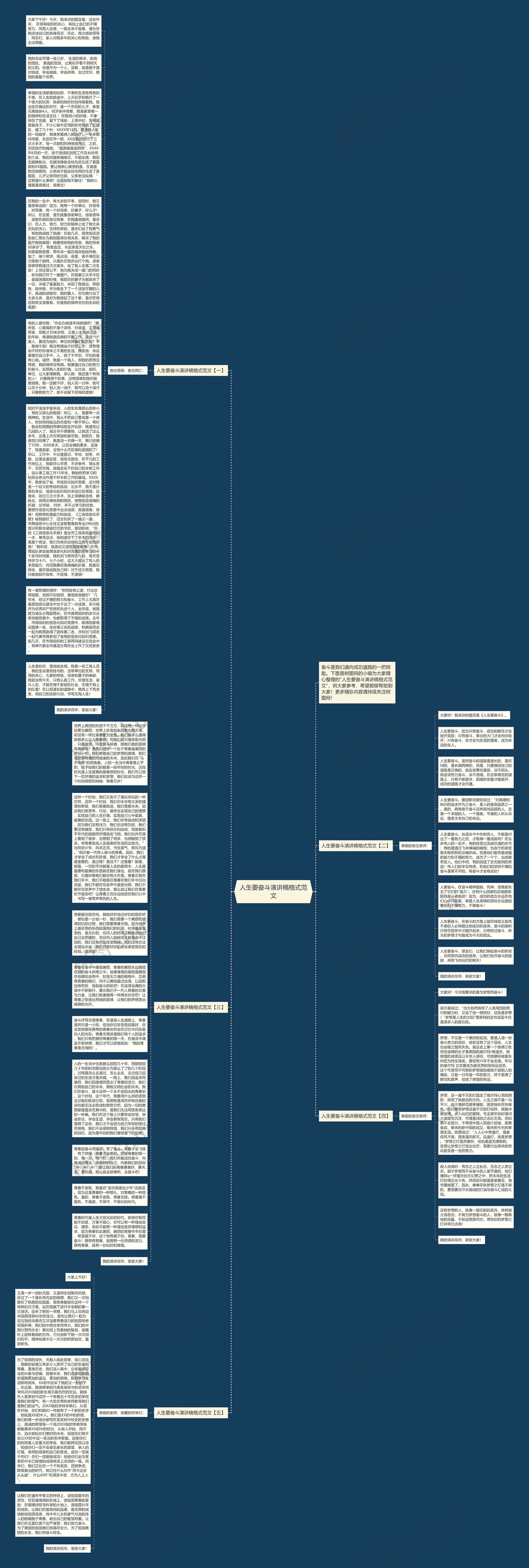 人生要奋斗演讲稿格式范文思维导图