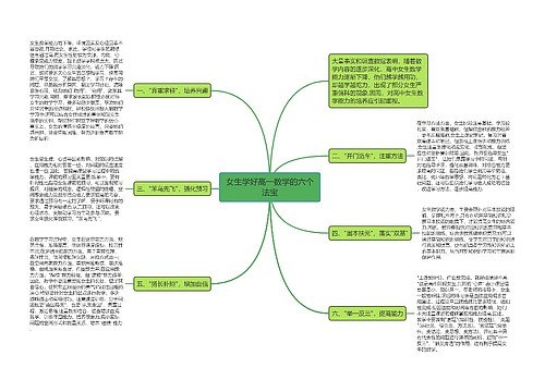 女生学好高一数学的六个法宝思维导图