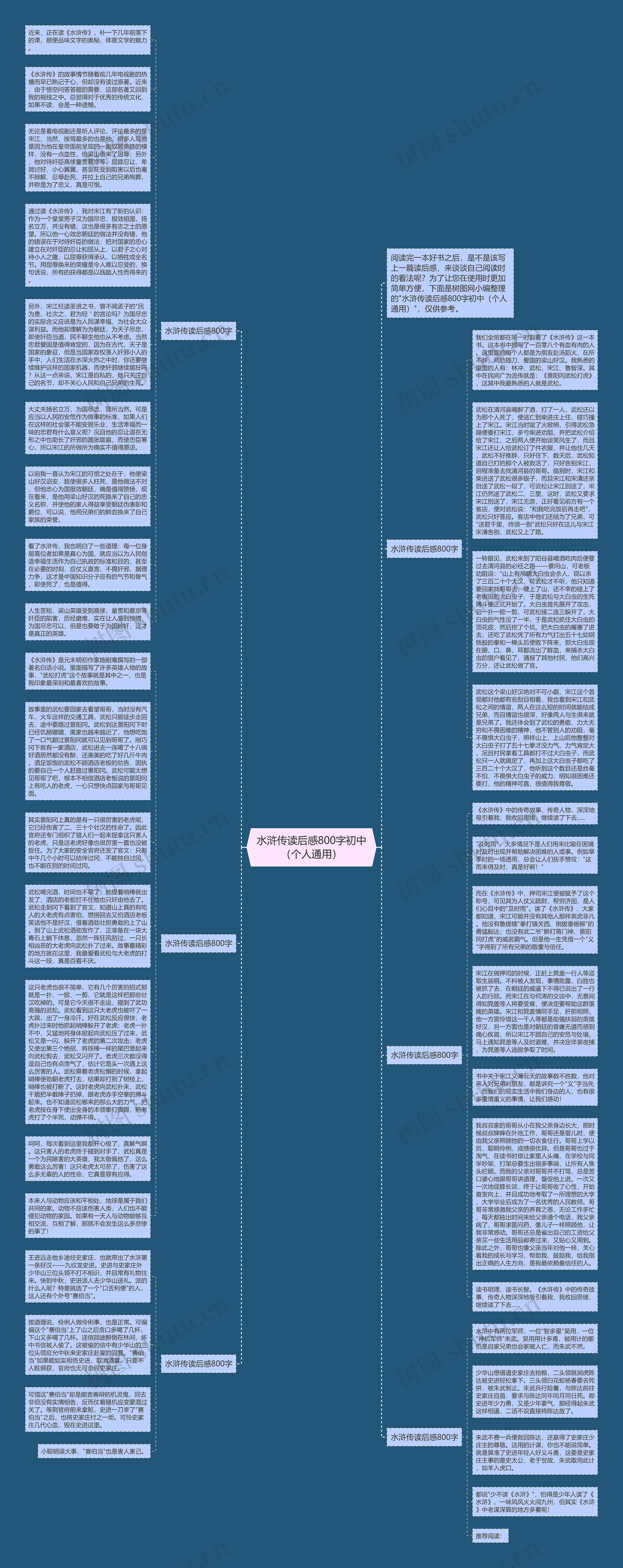 水浒传读后感800字初中（个人通用）思维导图