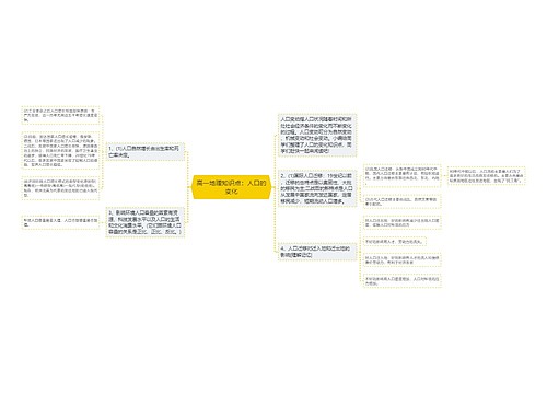 高一地理知识点：人口的变化