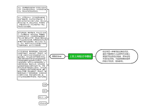 上班上网检讨书模板