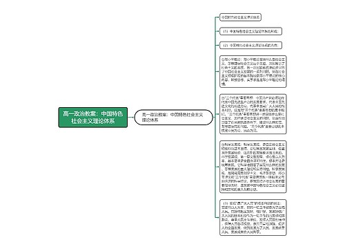 高一政治教案：中国特色社会主义理论体系