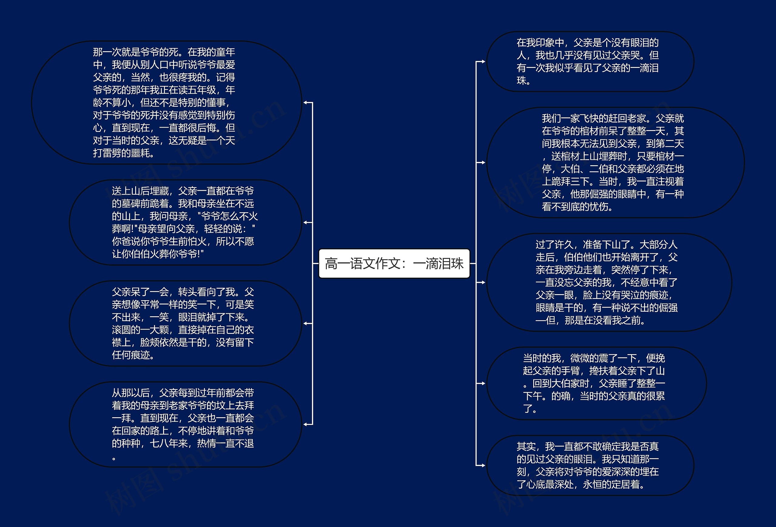 高一语文作文：一滴泪珠思维导图