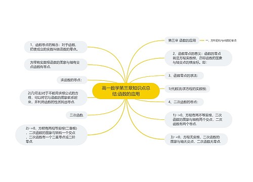 高一数学第三章知识点总结:函数的应用思维导图