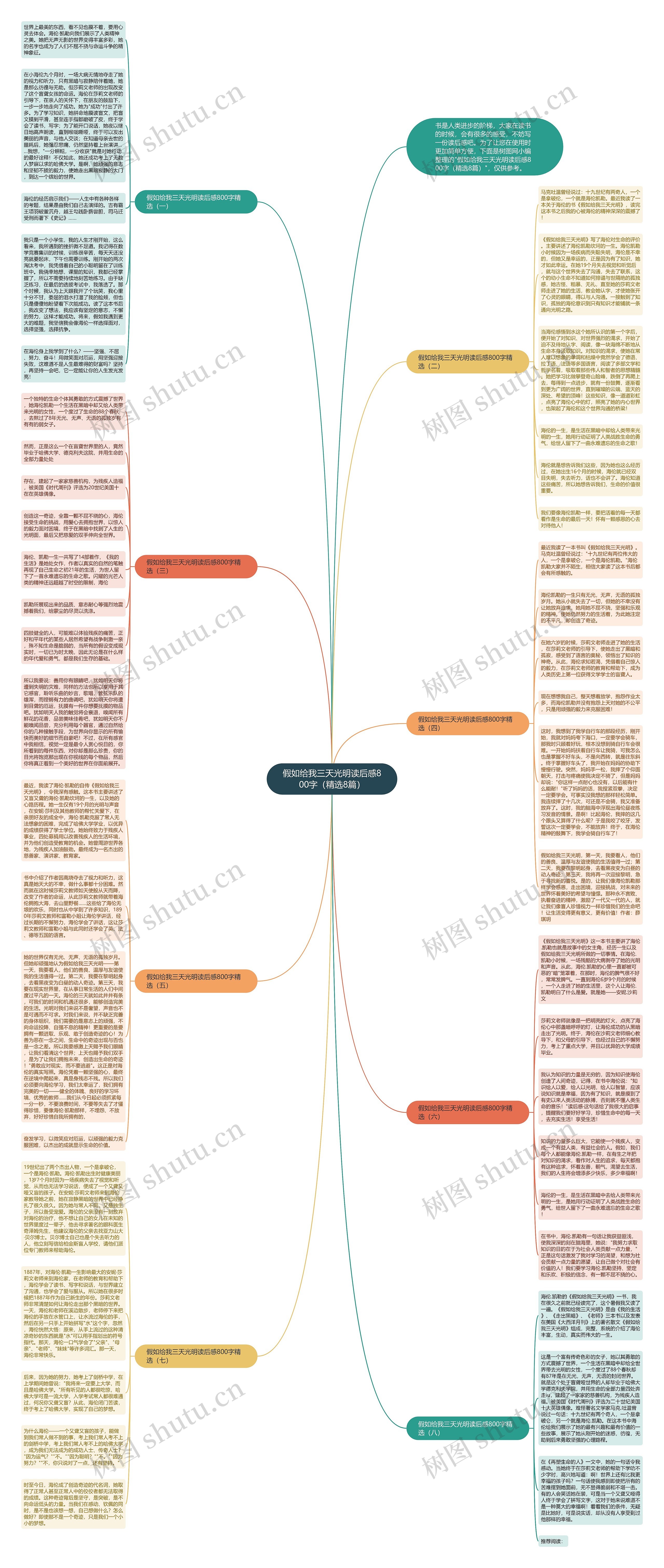 假如给我三天光明读后感800字（精选8篇）思维导图