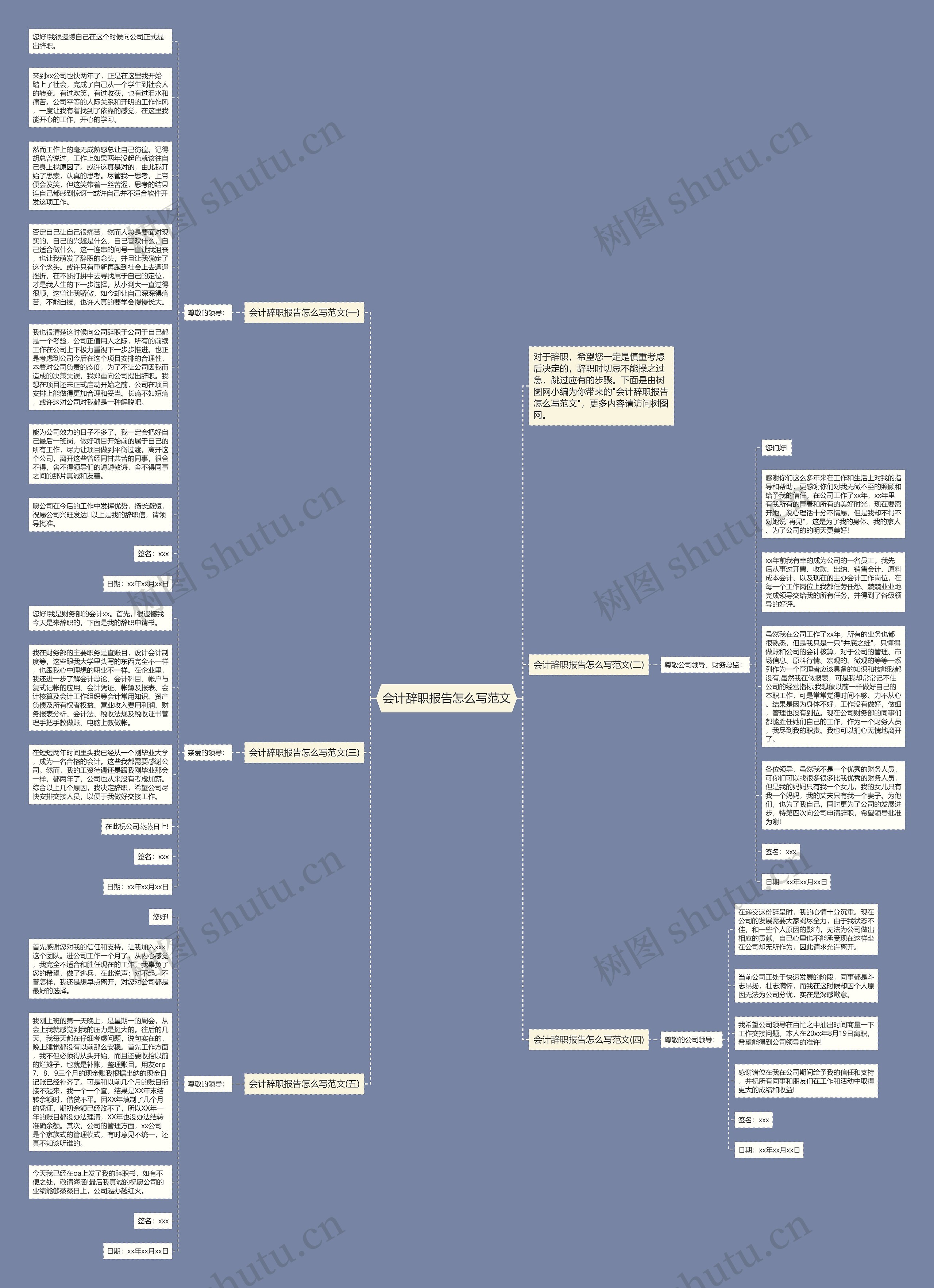 会计辞职报告怎么写范文思维导图