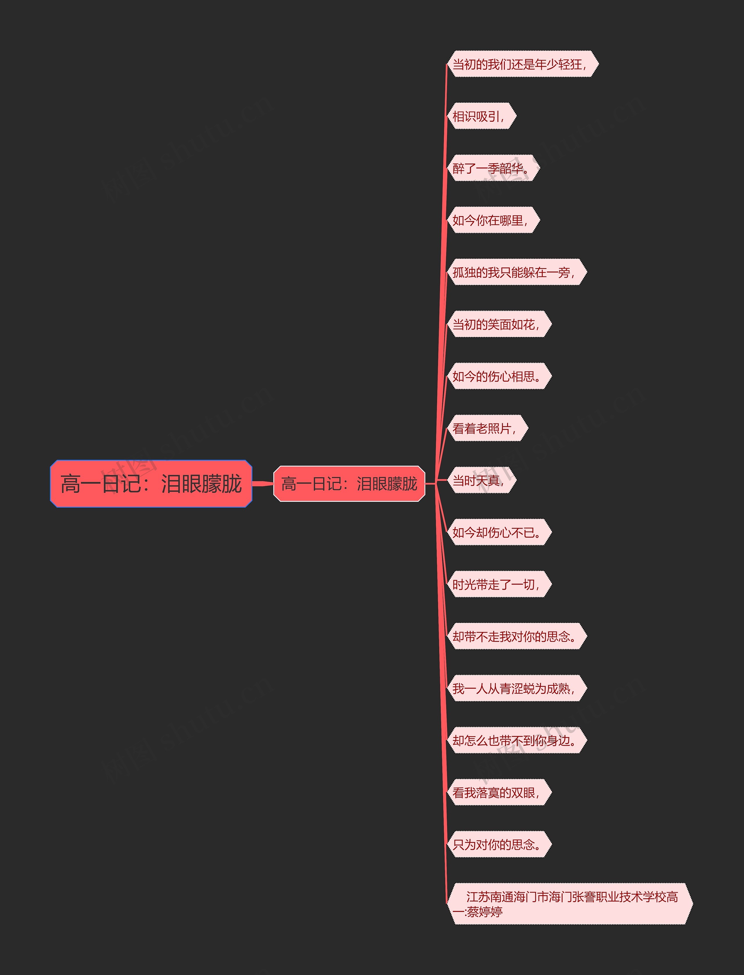 高一日记：泪眼朦胧思维导图