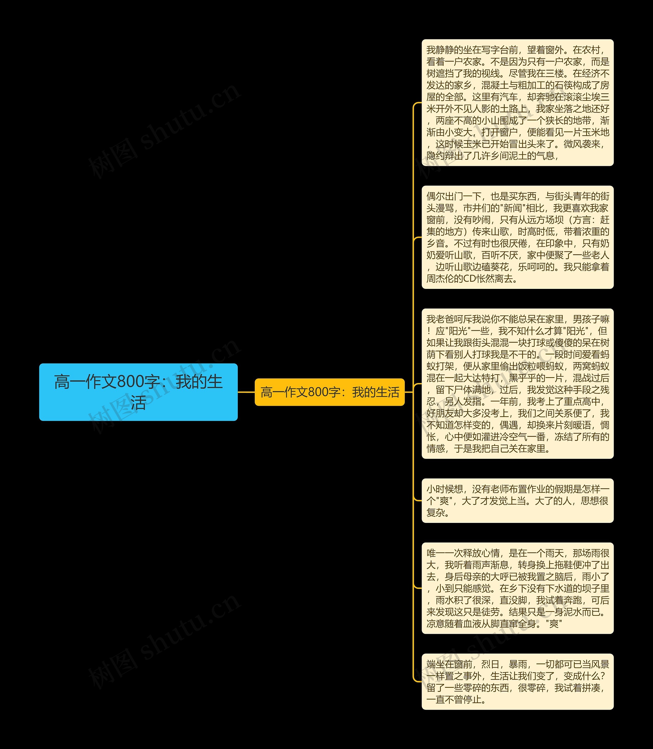 高一作文800字：我的生活思维导图