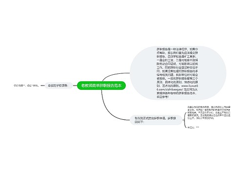 老教师简单辞职报告范本