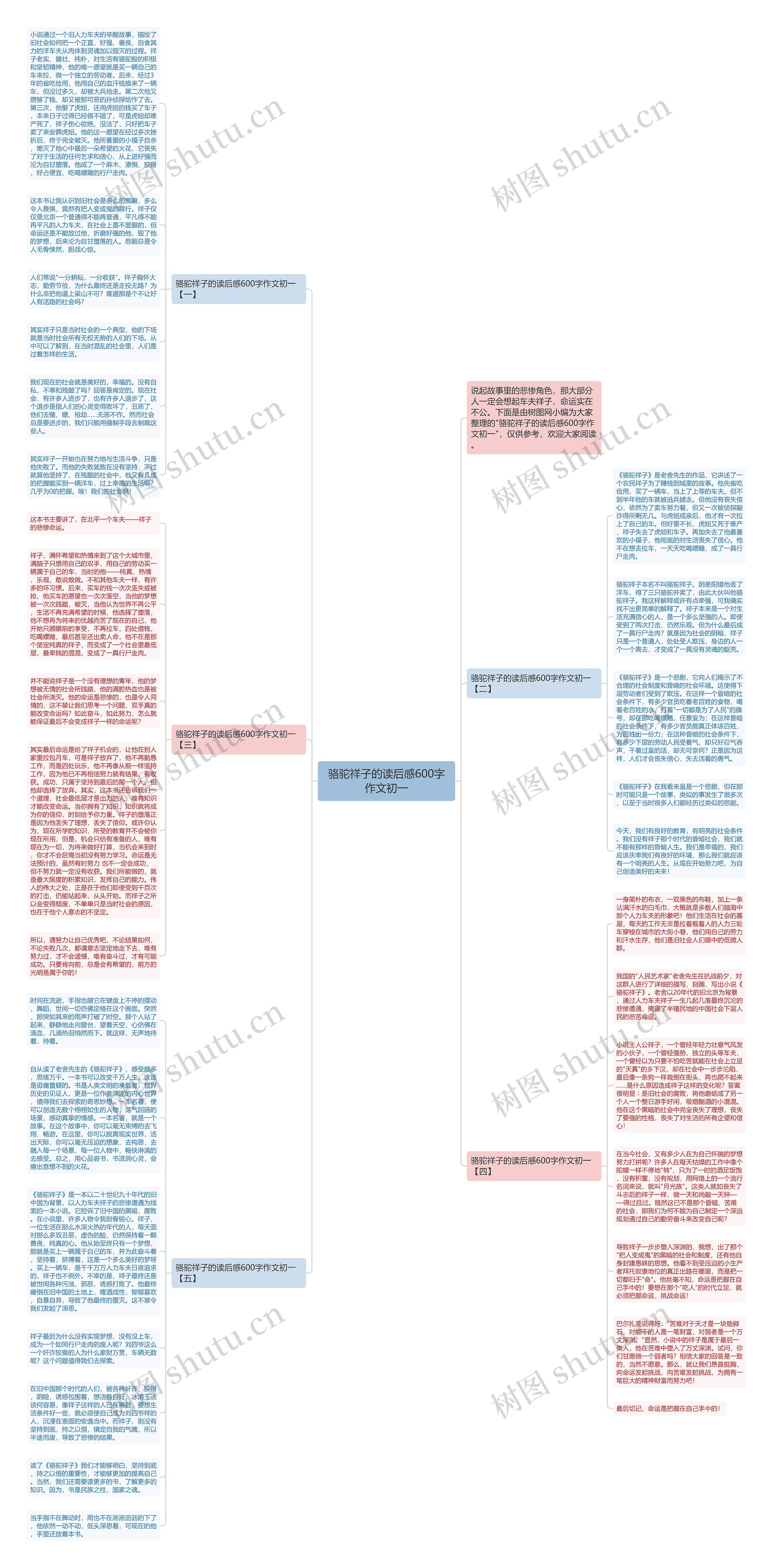 骆驼祥子的读后感600字作文初一思维导图