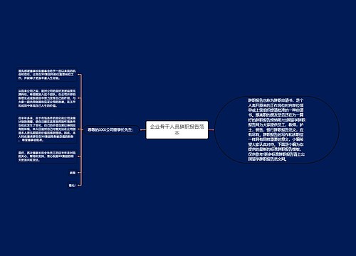 企业骨干人员辞职报告范本