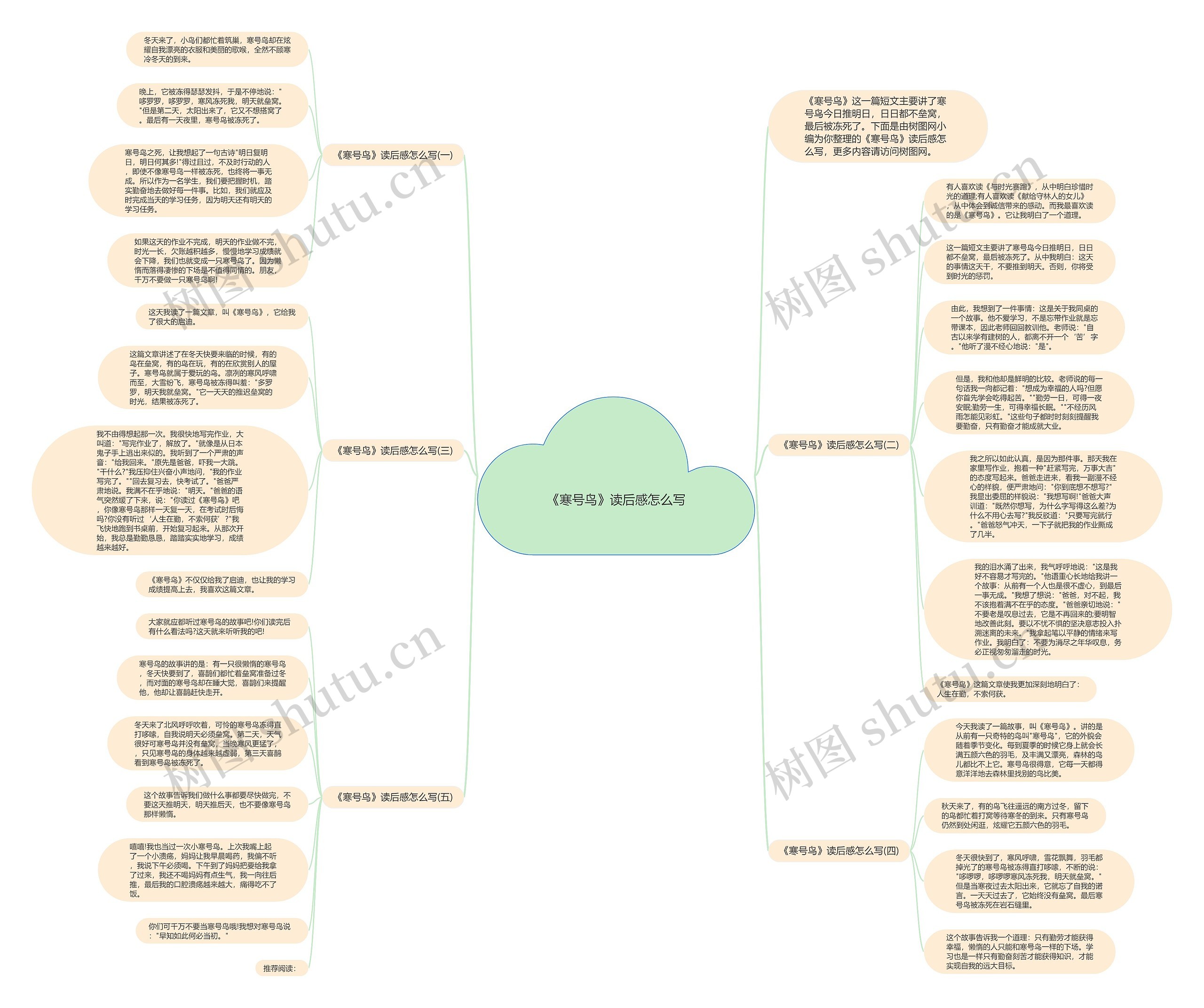 《寒号鸟》读后感怎么写思维导图