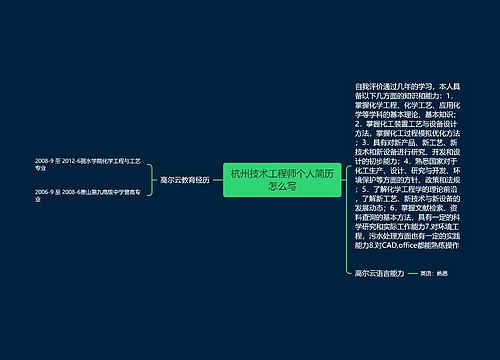 杭州技术工程师个人简历怎么写