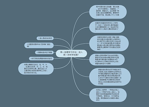 高一地理学习方法：进入高一怎样学地理？