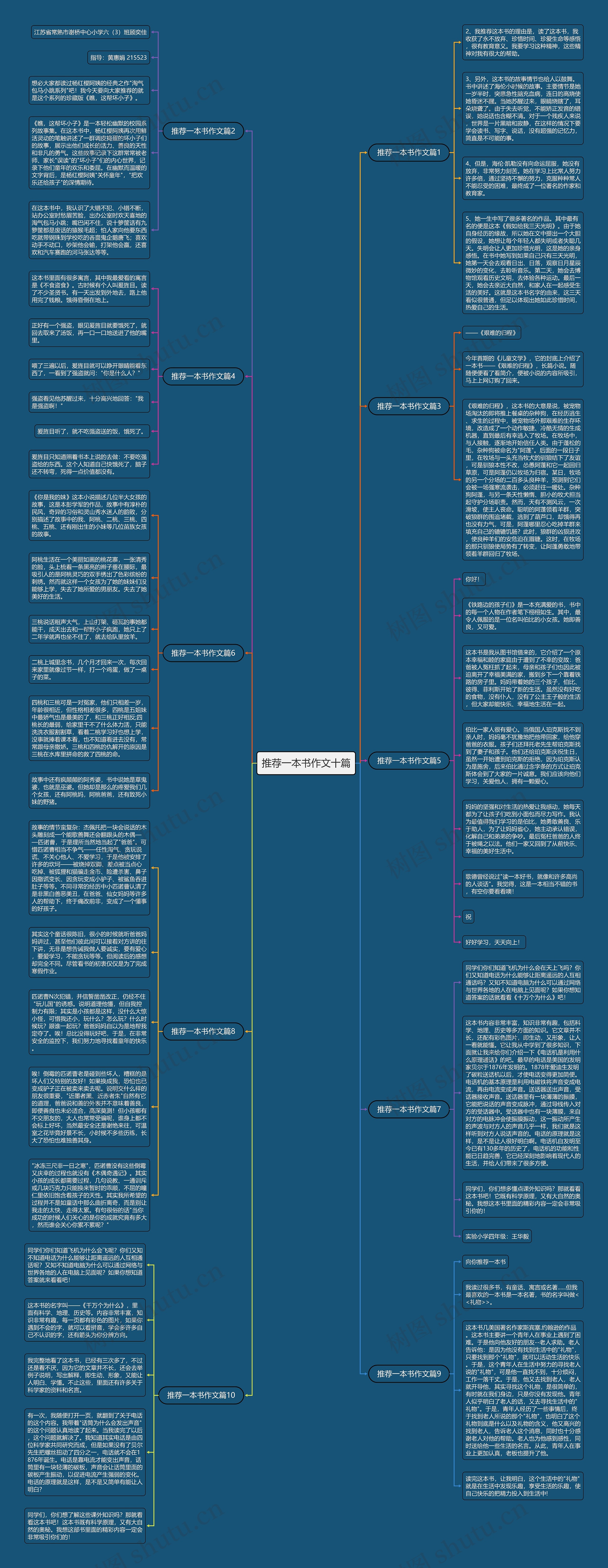 推荐一本书作文十篇思维导图