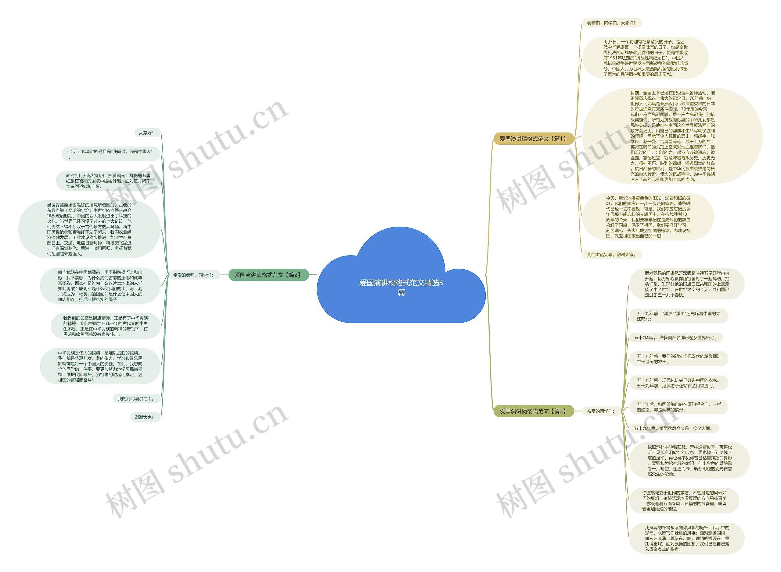 爱国演讲稿格式范文精选3篇思维导图