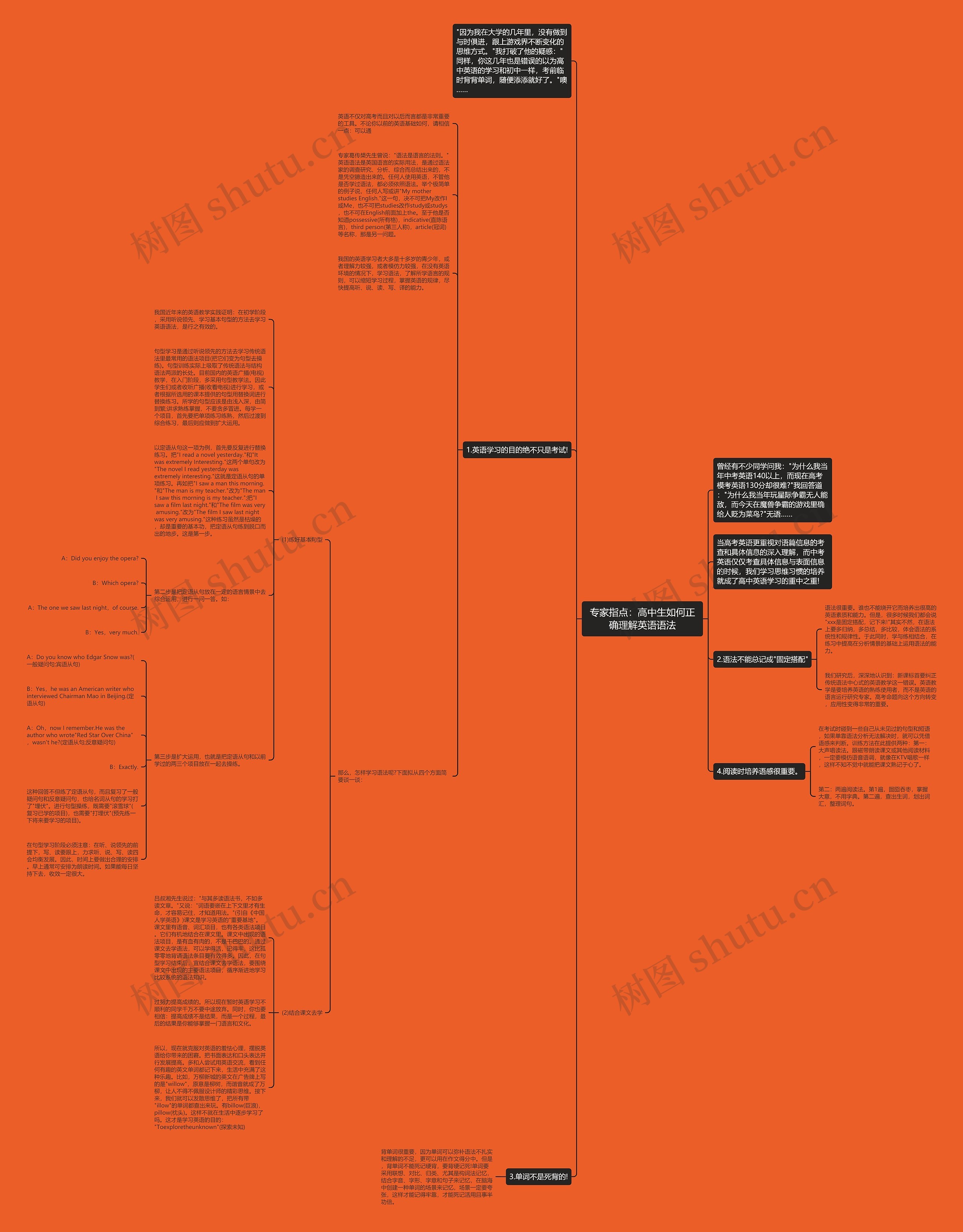 专家指点：高中生如何正确理解英语语法思维导图
