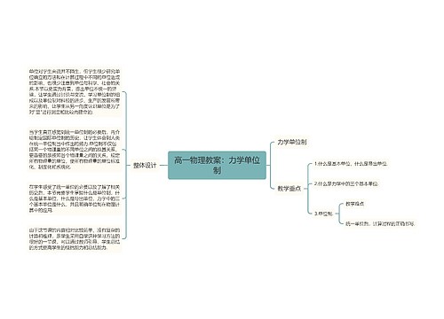 高一物理教案：力学单位制