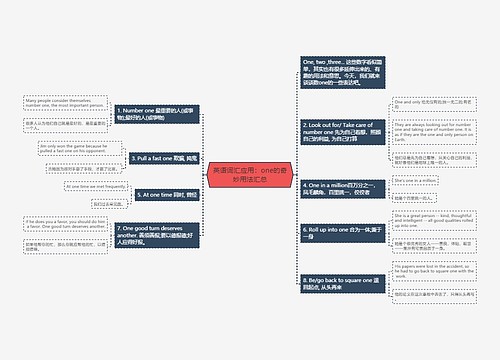 英语词汇应用：one的奇妙用法汇总