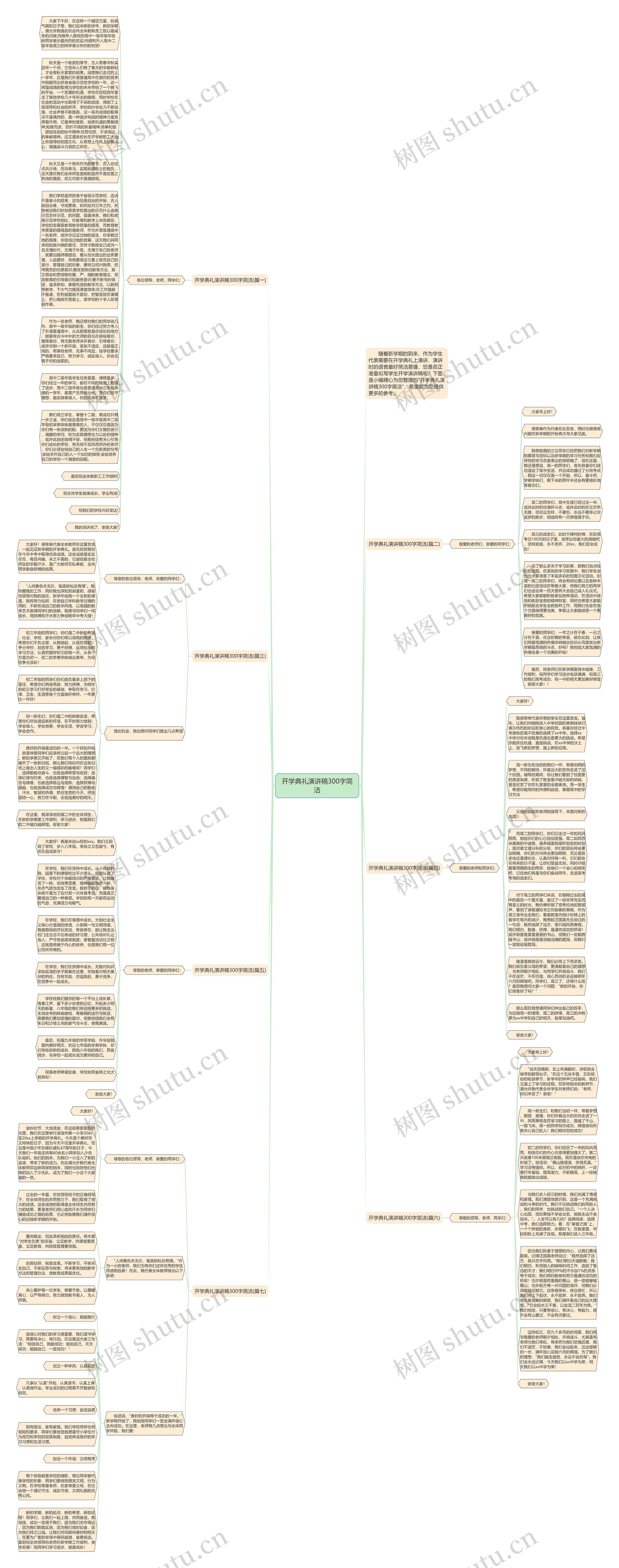 开学典礼演讲稿300字简洁思维导图