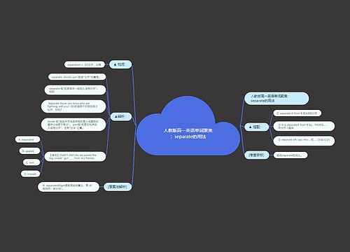 人教版高一英语单词聚焦：separate的用法