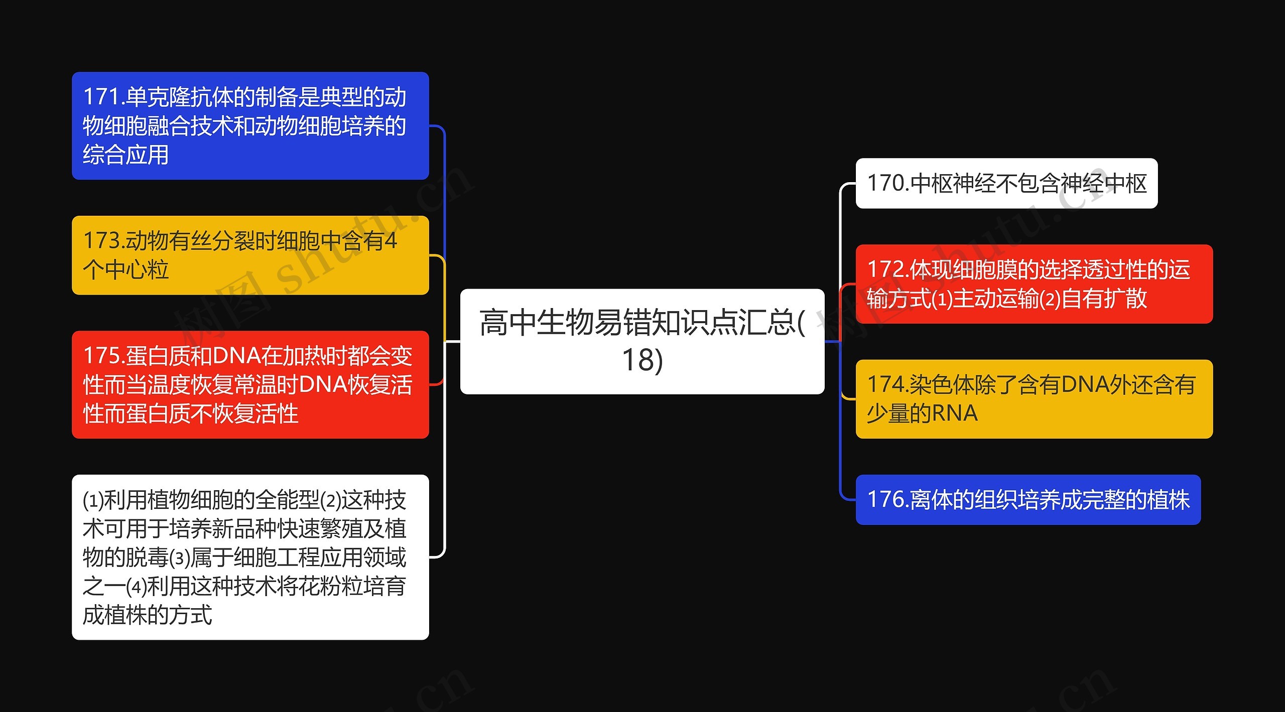 高中生物易错知识点汇总(18)思维导图