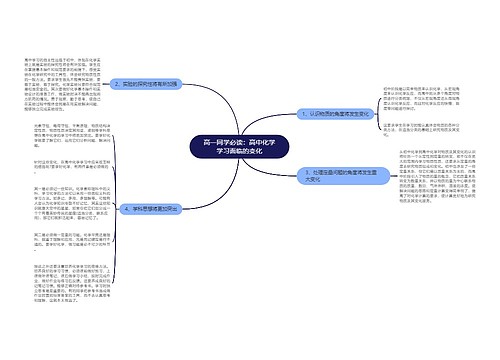 高一同学必读：高中化学学习面临的变化