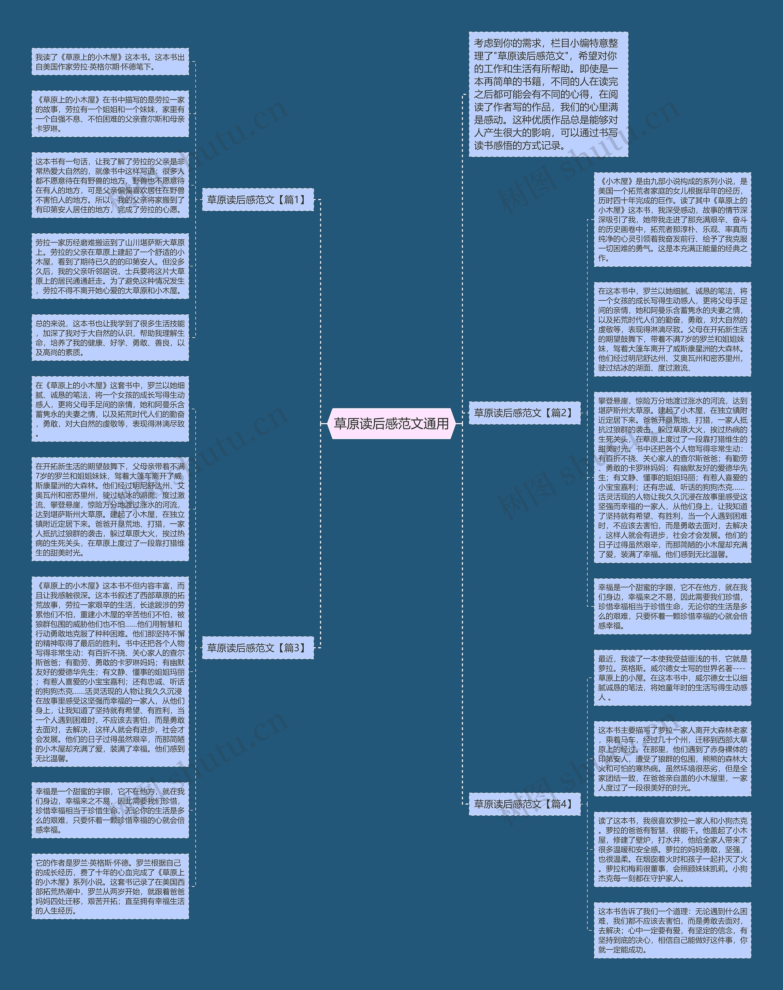 草原读后感范文通用思维导图