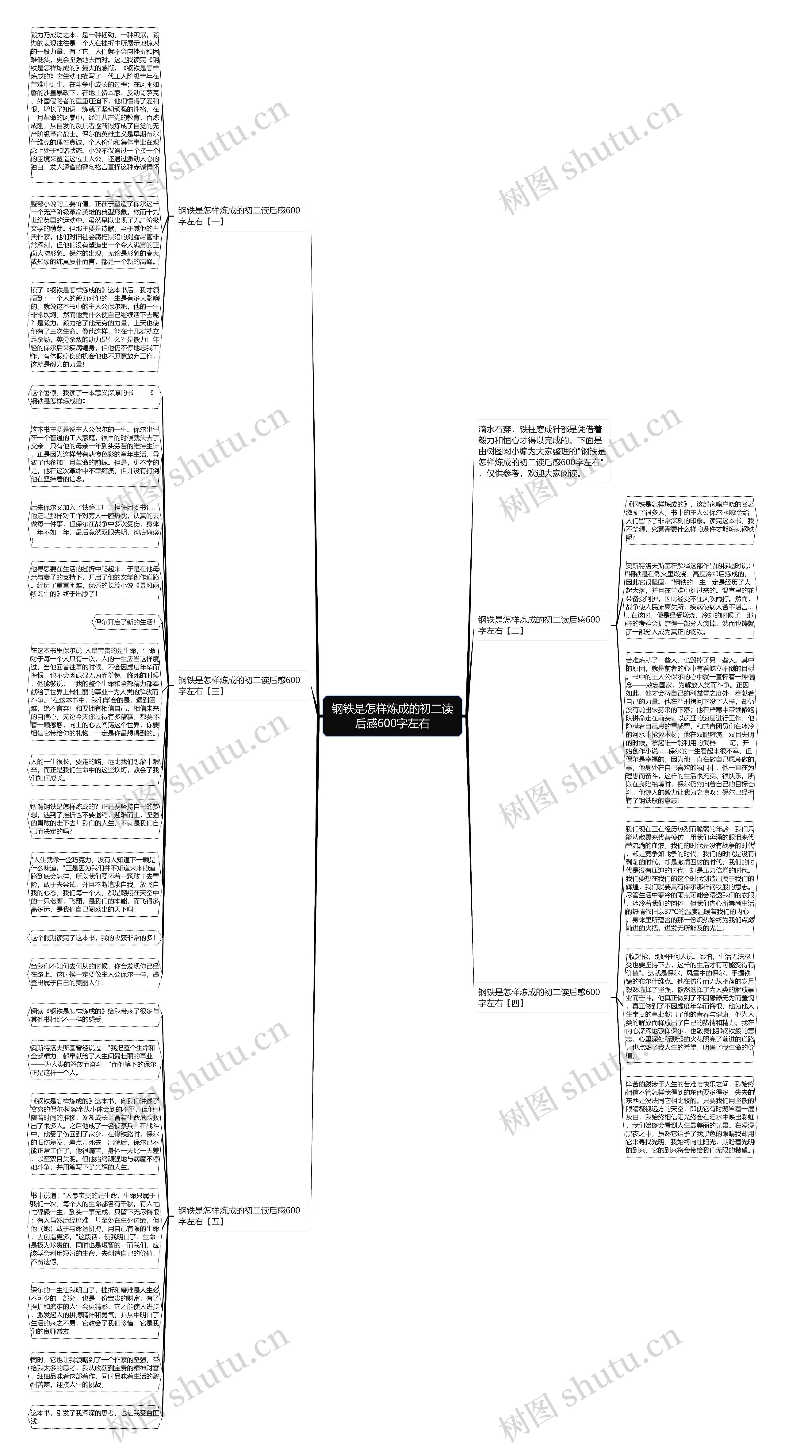 钢铁是怎样炼成的初二读后感600字左右思维导图