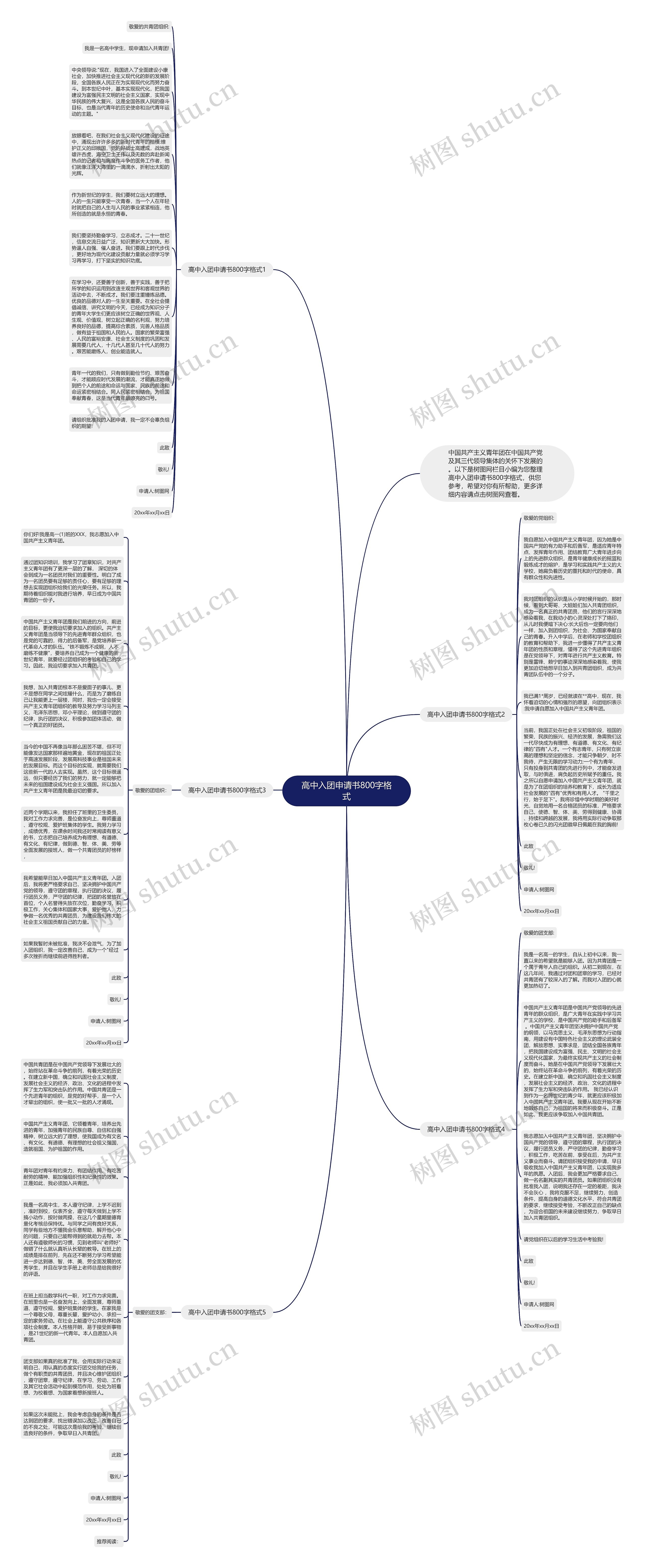 高中入团申请书800字格式思维导图