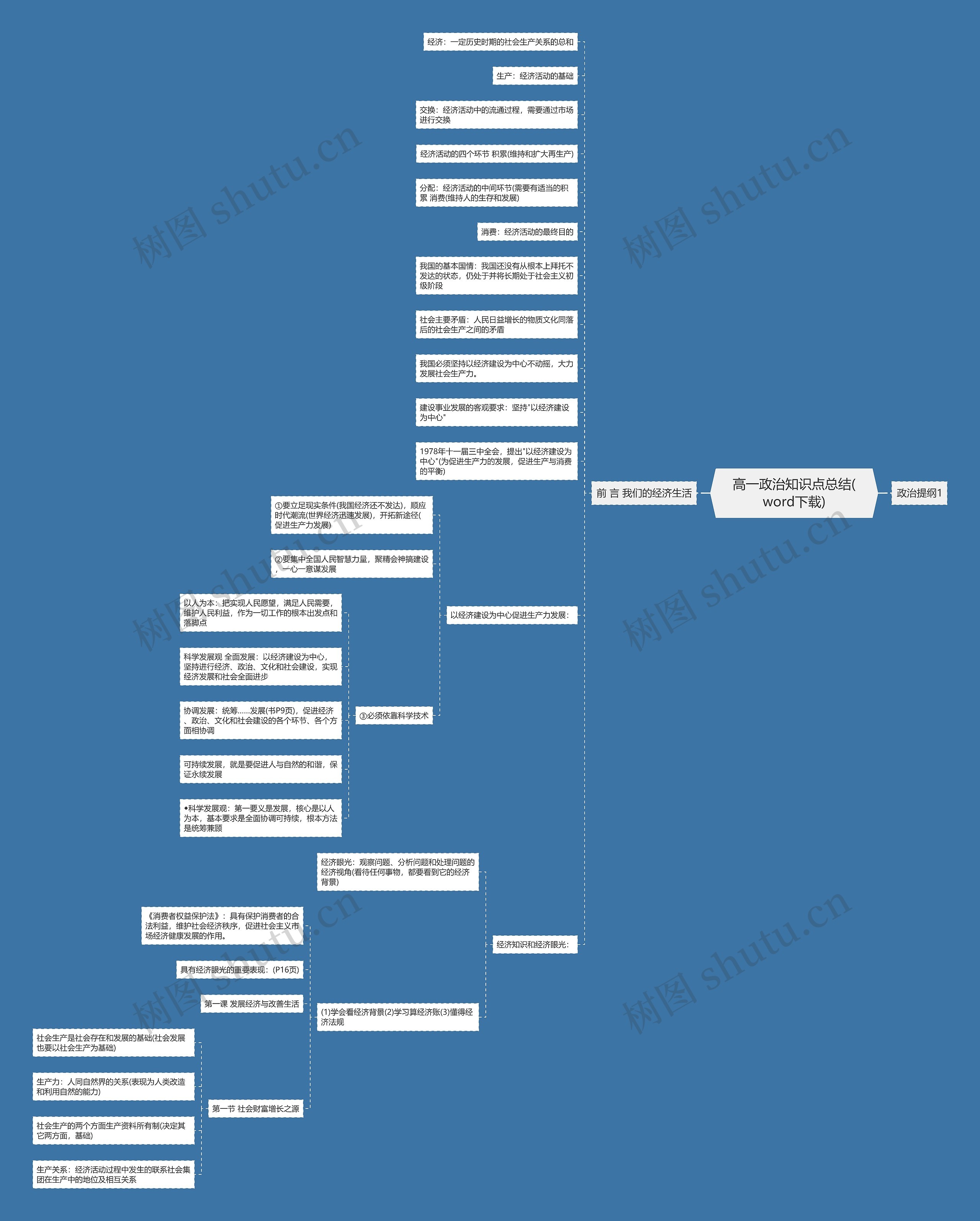 高一政治知识点总结(word下载)思维导图