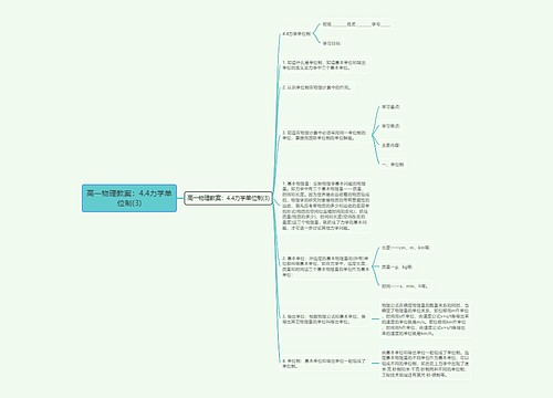 高一物理教案：4.4力学单位制(3)