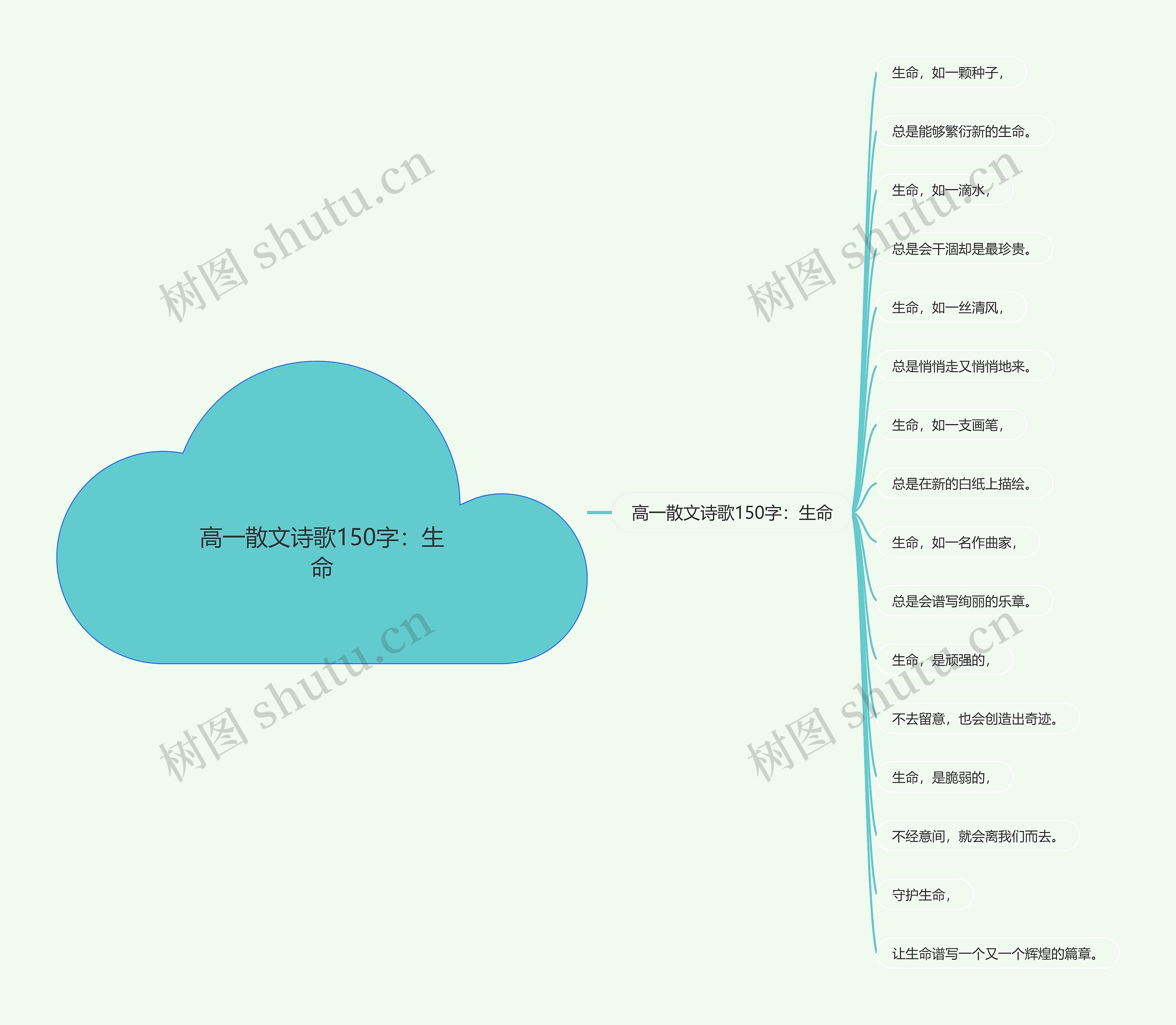 高一散文诗歌150字：生命思维导图