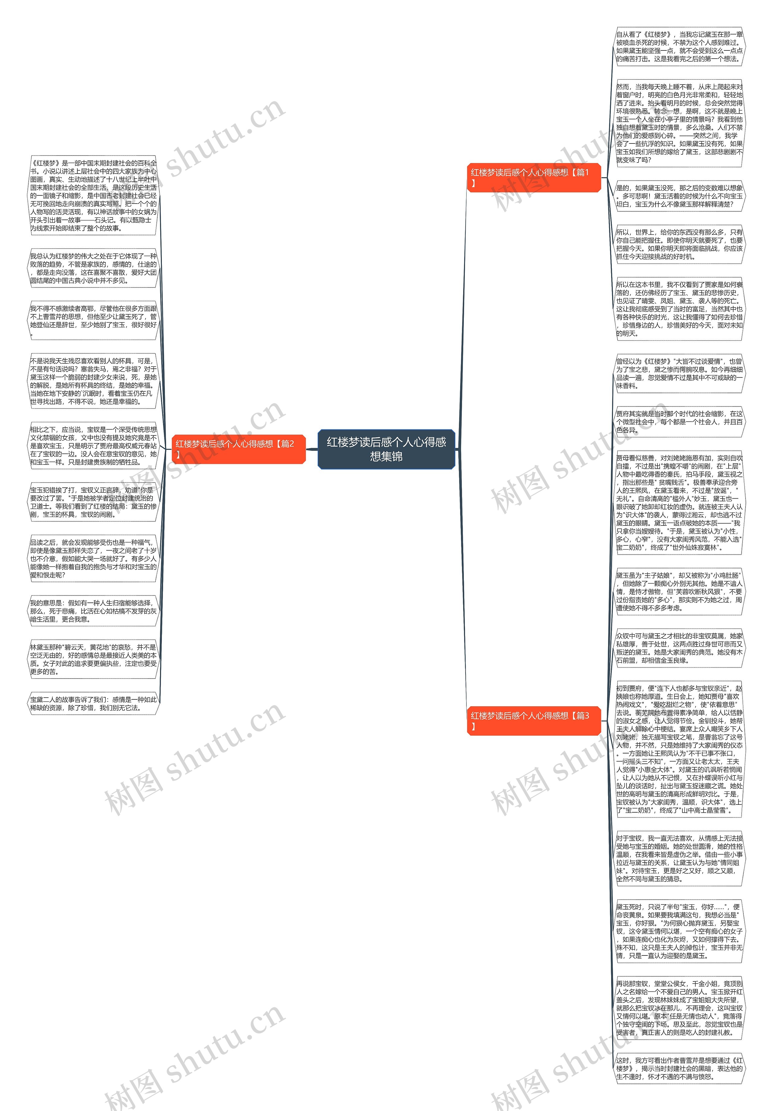 红楼梦读后感个人心得感想集锦思维导图