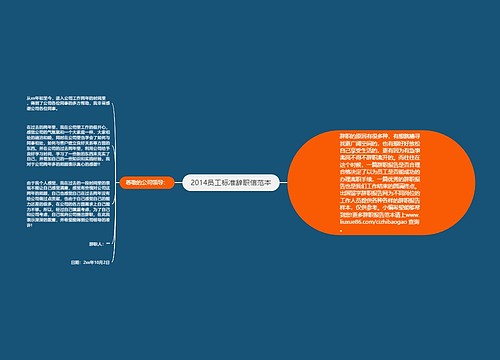 2014员工标准辞职信范本